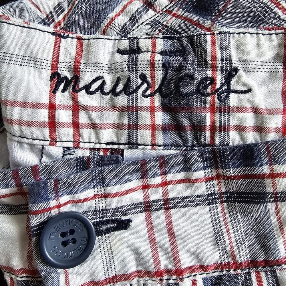 PLUS SIZE Red, White, Blue Plaid Shorts ๐ - Picture 3 of 8